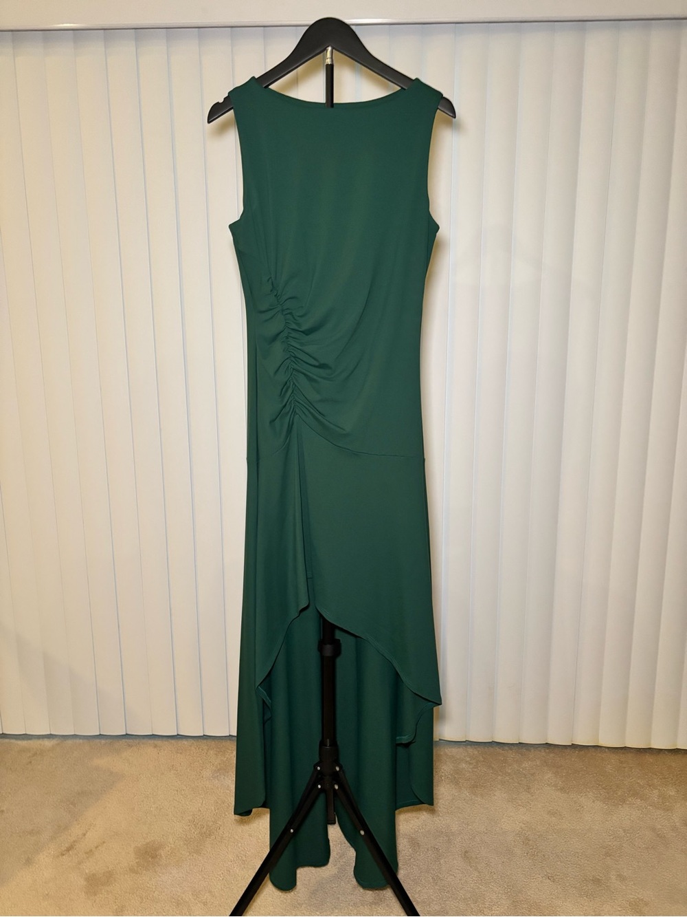 Susana Monaco Sleeveless Ruched High-Low Dress in Green XL